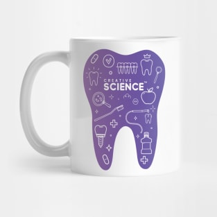 Dentistry: Purple Tooth With Icons Mug